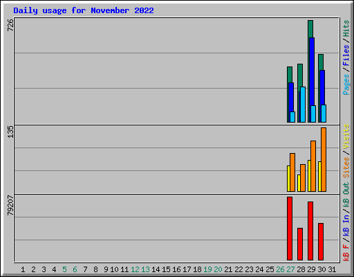 Daily usage for November 2022