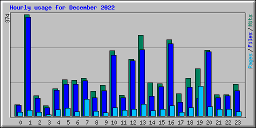 Hourly usage for December 2022