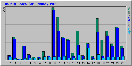 Hourly usage for January 2023