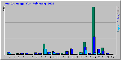 Hourly usage for February 2023